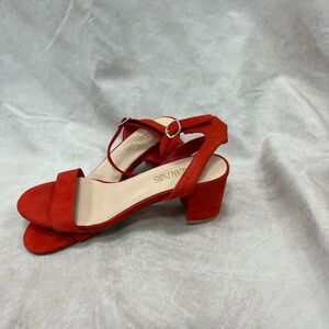 Dream Pairs Red Block Heel Sandals